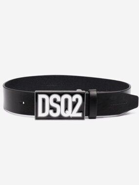 DSQUARED2 KIDS Logo Plaque Leather Belt - Size: II (8Y - 10Y)